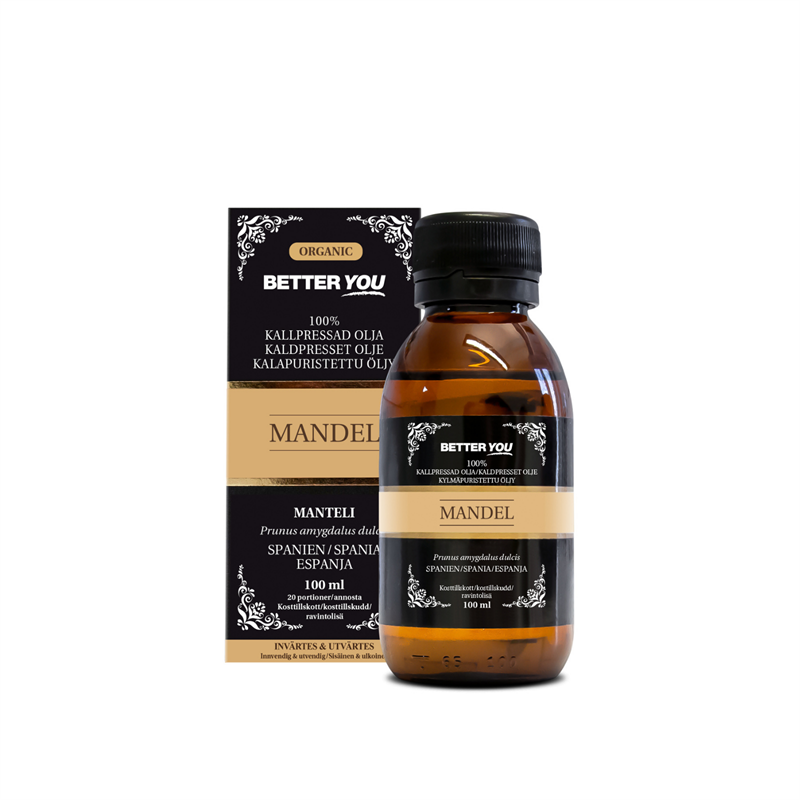 Better You Luomu kylmäpuristettu manteliöljy -100 ml