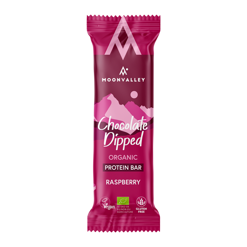 Moonvalley Luomu Proteiinipatukka Chocolate-Dipped Raspberry