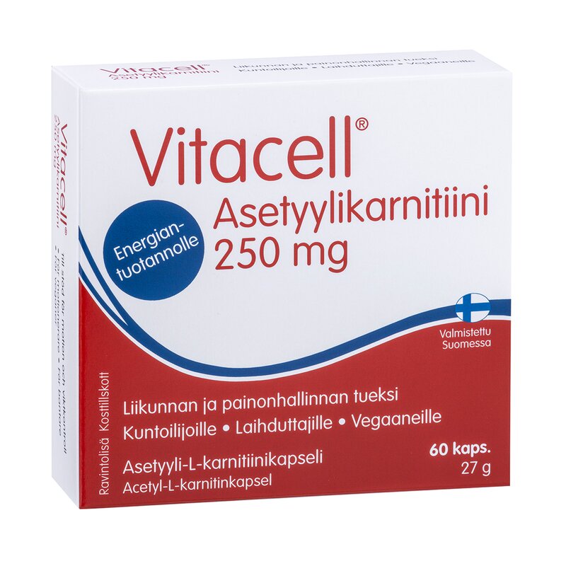 Vitacell Asetyylikarnitiini 250mg 60 kap