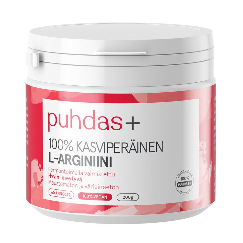PUHDAS+ L-Arginiini 100% Kasviperäinen