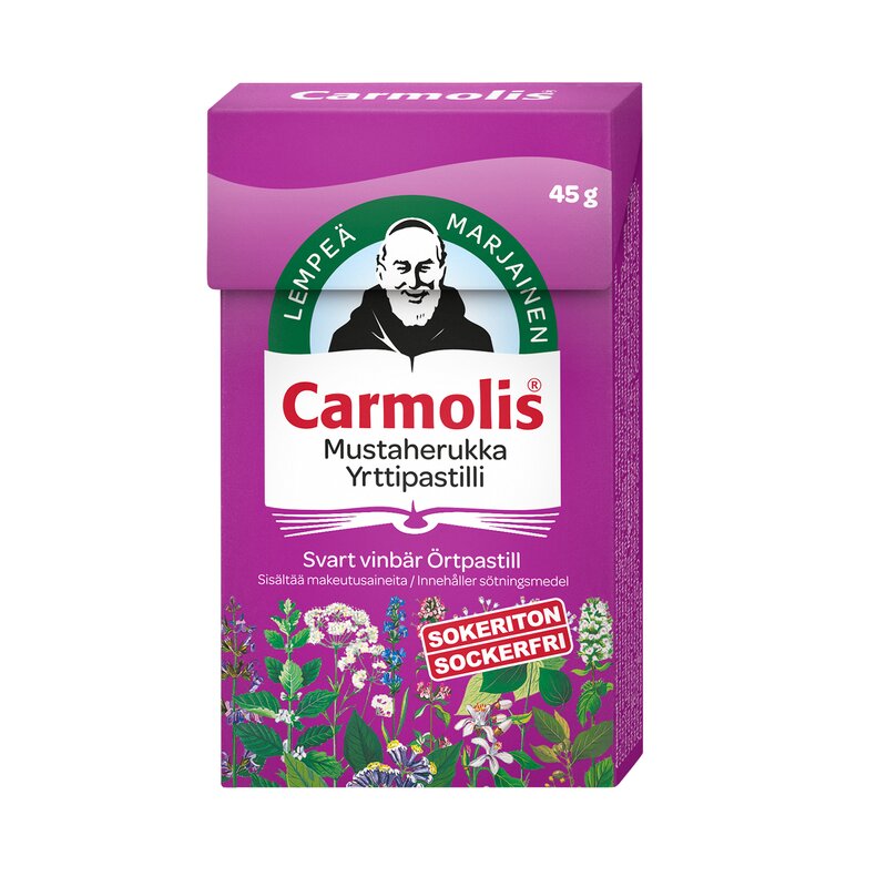 Carmolis Mustaherukka yrttipastilli 45g