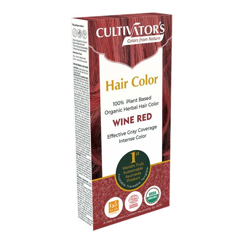 Cultivator's Plant Based Organic Herbal Hair Color Wine Red