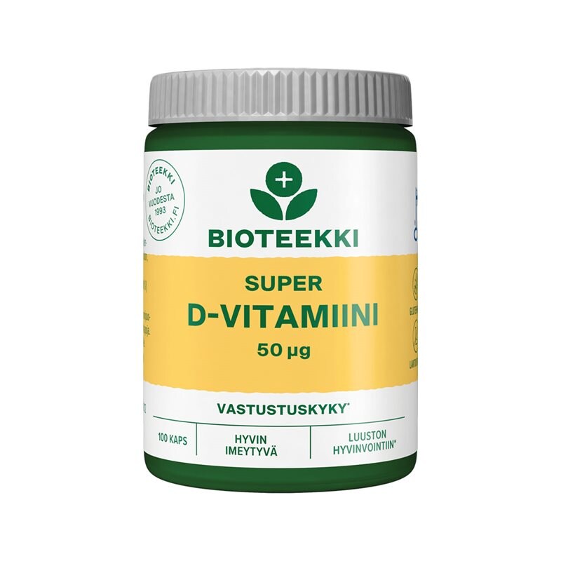 Bioteekki Super D-vitamiin 50 mg 100 kaps