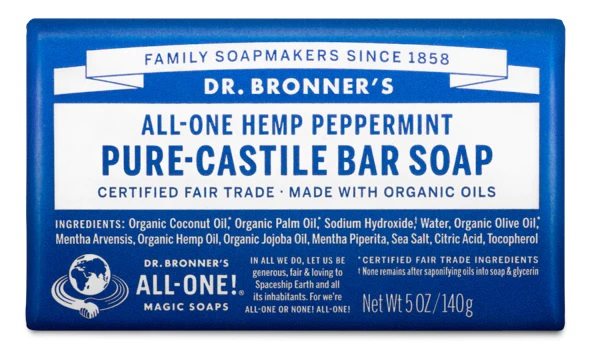 Dr Bronner's Peppermint Bar Soap palasaippua