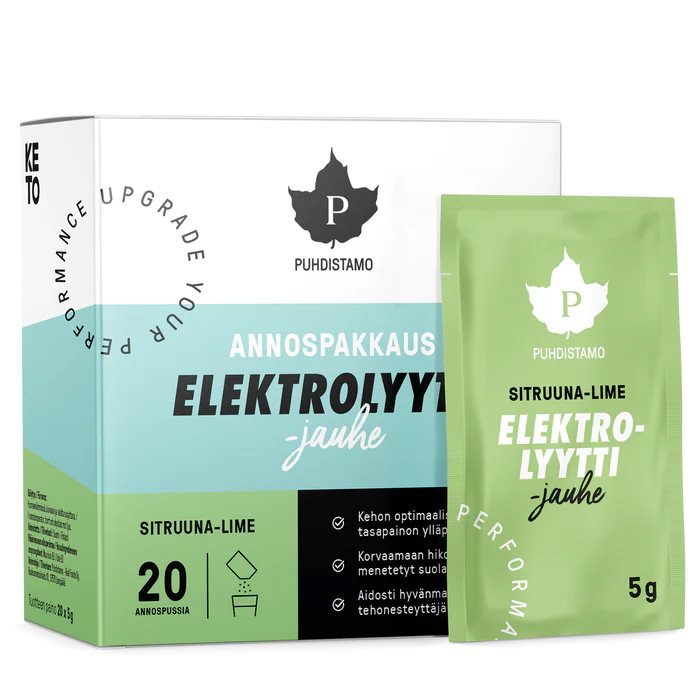 Puhdistamo Elektrolyyttijauhe Sitruuna-Lime, annospakkaus