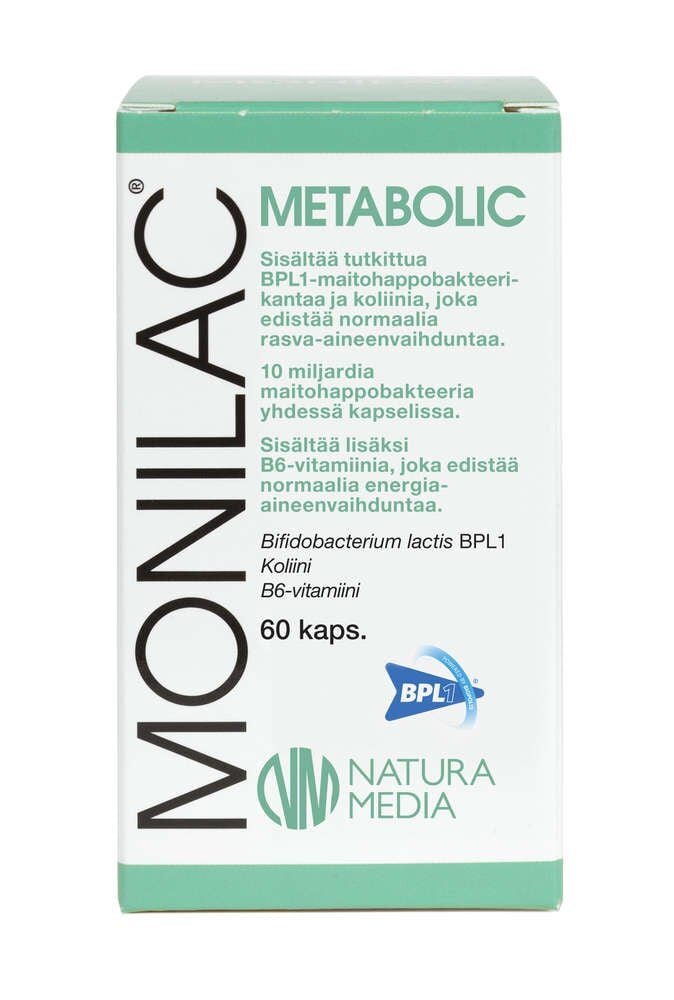 Monilac Metabolic, maitohappobakteerivalmiste 60 kaps PARASTA ENNEN 31.8.2022
