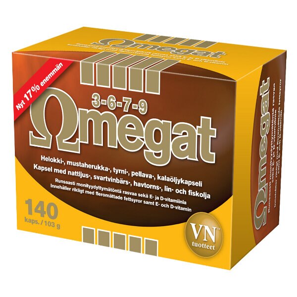 Omegat 3-6-7-9, ravintolisä, 140 kapselia