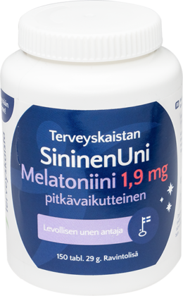 Sininen Uni Melatoniini 1,9 mg Pitkävaikutteinen