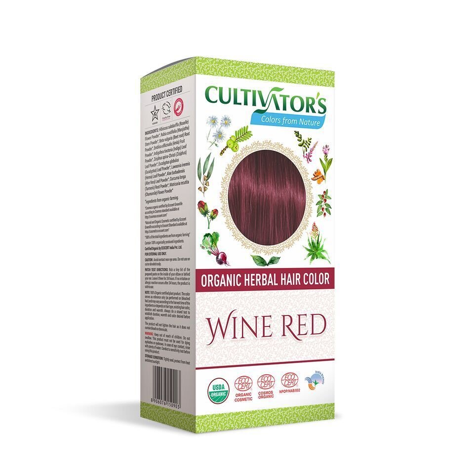 Cultivator's Organic Herbal Hair Color Hiusväri, Wine Red