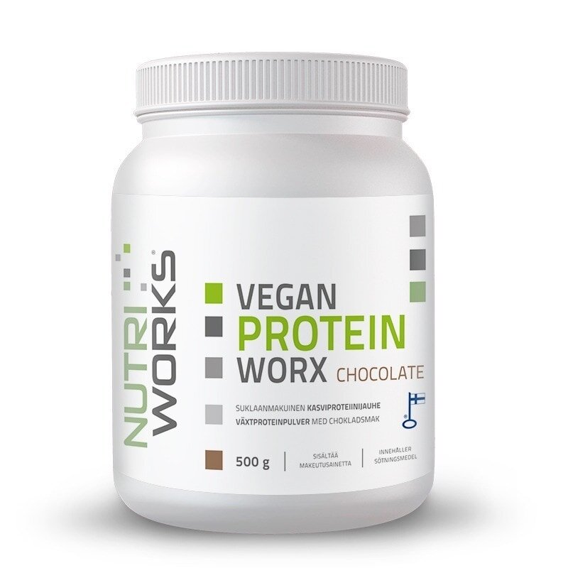 Nutri Works Vegan Protein Worx, kasviproteiinijauhe, suklaa 500 g