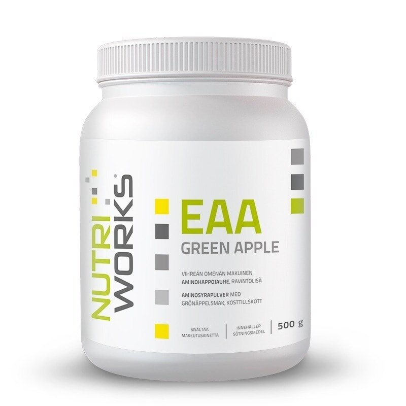 Nutri Works EAA, stevia, Green Apple, aminohappojauhe 500 g