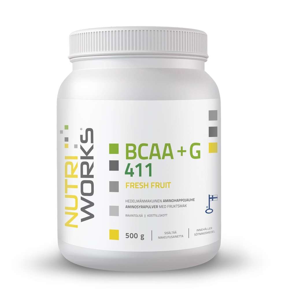 Nutri Works BCAA411+G, stevia, Fresh Fruit 500 g
