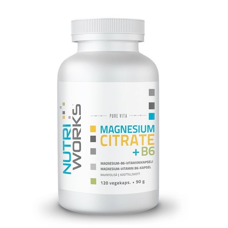 Nutri Works Magnesium Citrate + B6, 120 kaps, vegekapseli
