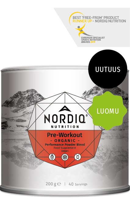 Nordiq Nutrion Organic Pre-Workout Powder, 200g PARASTA ENNEN 30.6.2022