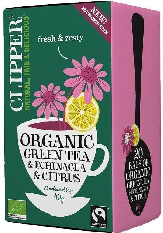 Clipper Vihreä tee, Echinacea & Sitrus (L) 20pss