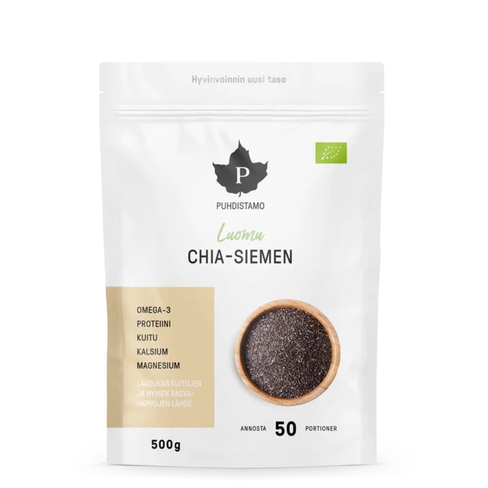 Puhdistamo Luomu Chia-siemenet 500 g