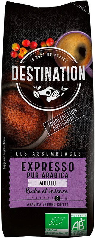 Destination Espresso-jauhatus, luomu, 250 g