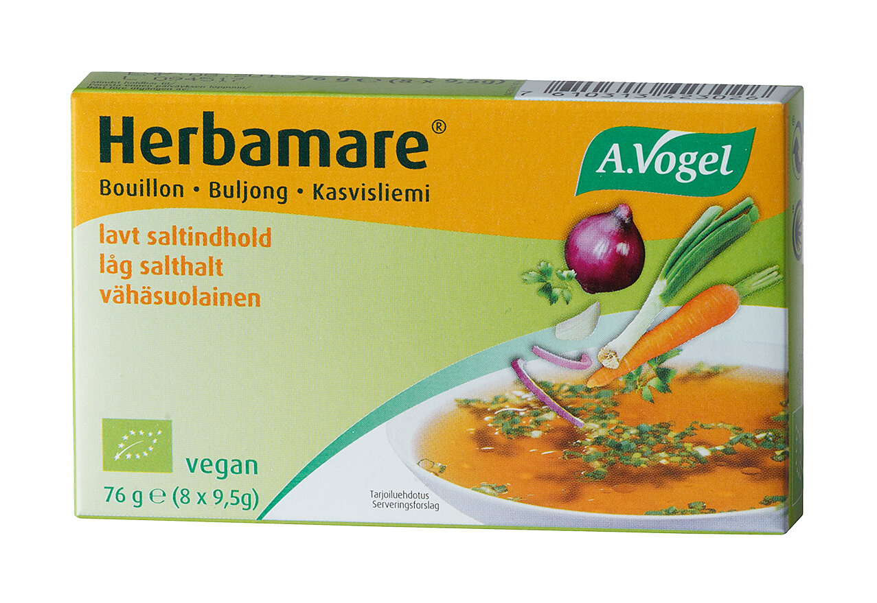 Vogel Herbamare kasvisliemikuutio, vähäsuolainen, luomu 8 x 9,5 g