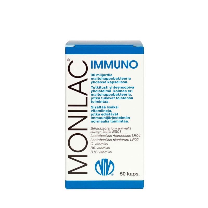 Monilac Immuno, maitohappobakteerivalmiste 50 kaps
