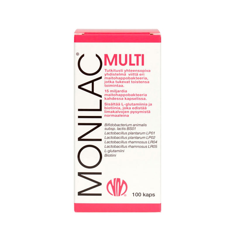 Monilac Multi, maitohappobakteerivalmiste 100 kaps