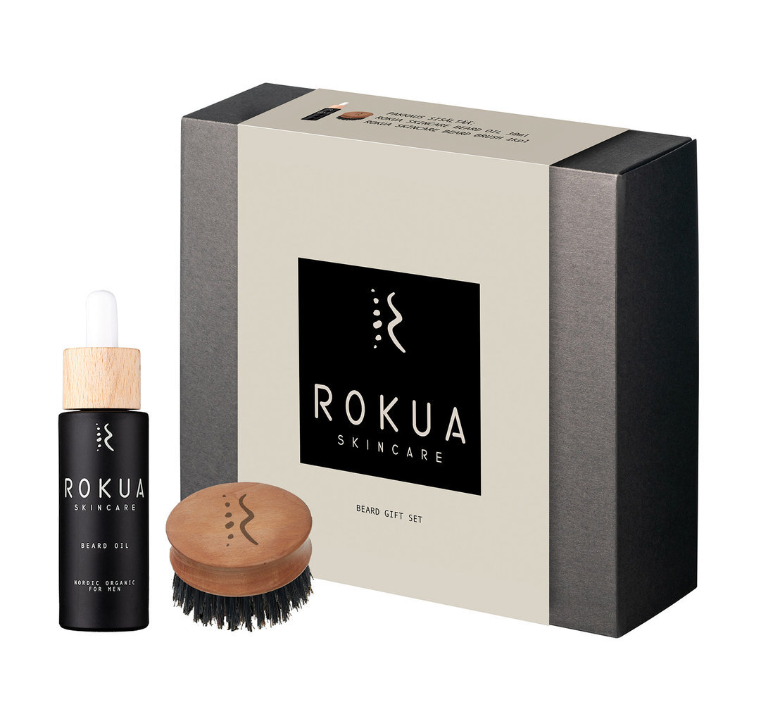 Rokua Gift Set Beard lahjapakkaus: Beard Oil ja Beard Brush