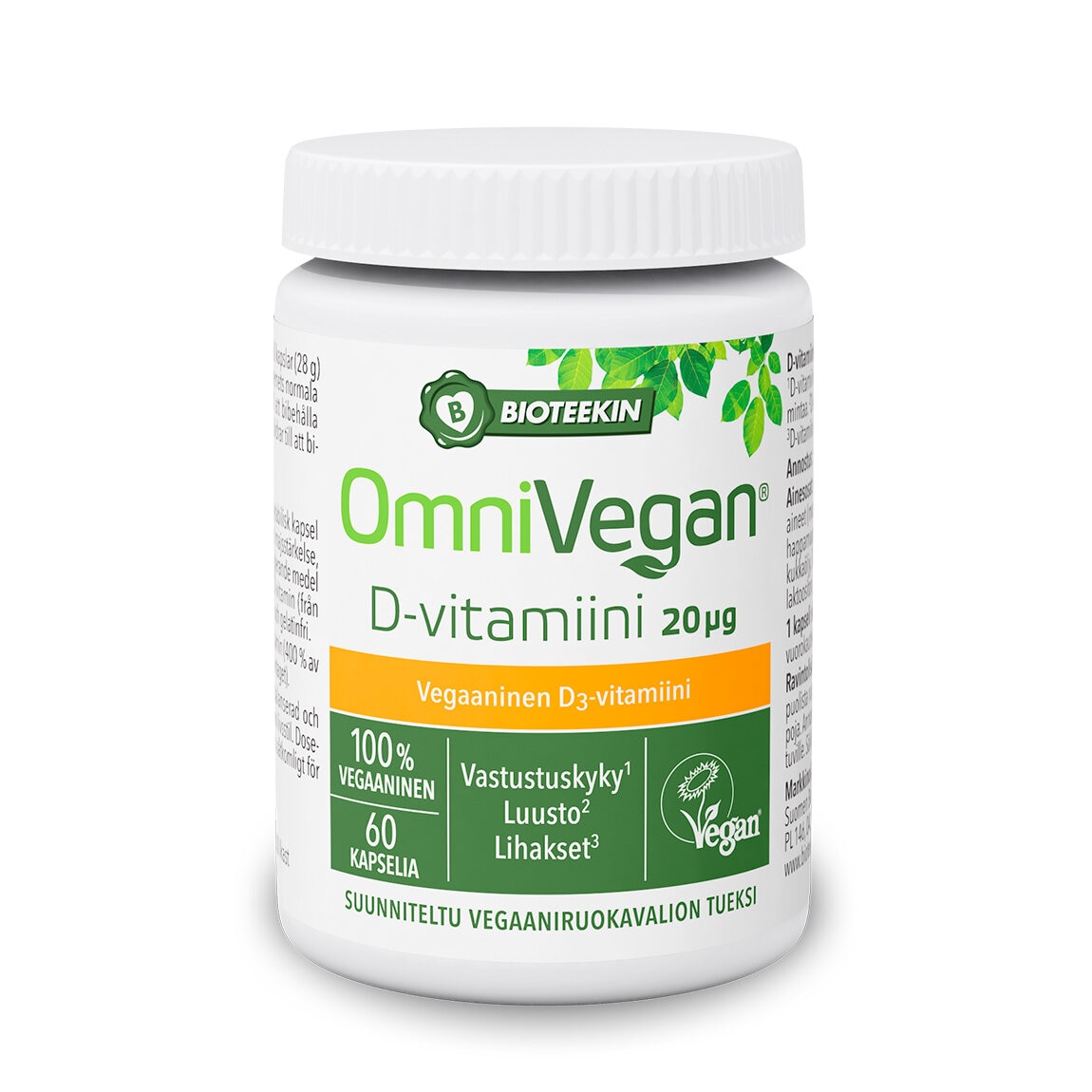 OmniVegan® D-vitamiini 20 μg PARASTA ENNEN 30.9.2022