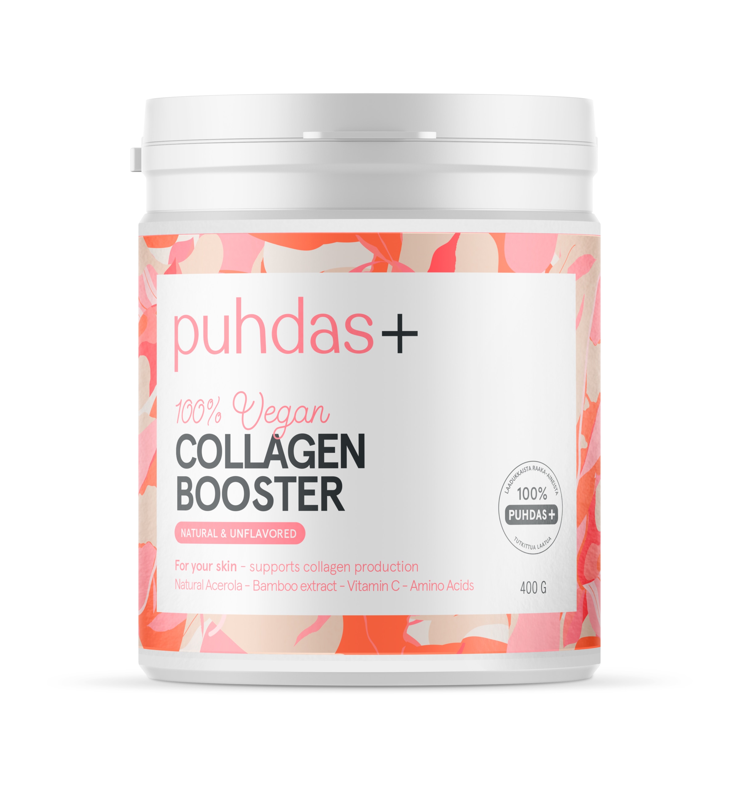 Puhdas+ Collagen Booster Natural vegaaninen kollageenibuusteri maustamaton 400 