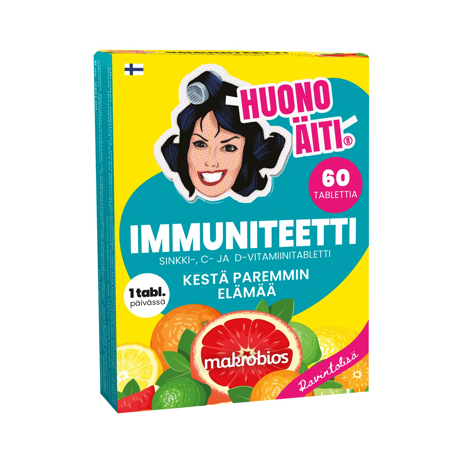 Huono Äiti IMMUNITEETTI sinkki-, C- ja D-vitamiinitabletti 