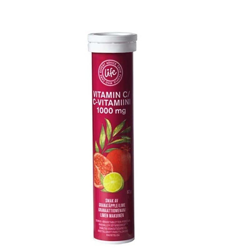 Life Vitamin C 1000 mg lime-pomegranate poretabletti