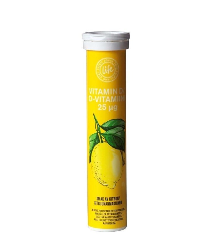 Life Vitamin D 25 µg lemon poretabletti