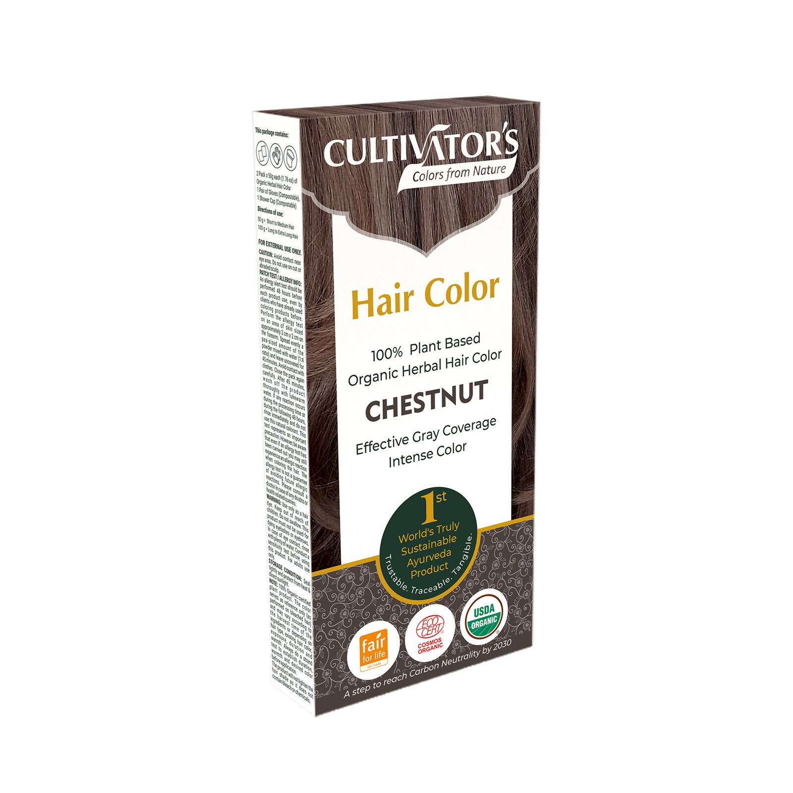 Cultivator's Organic Herbal Hair Color Hiusväri, Chestnut 