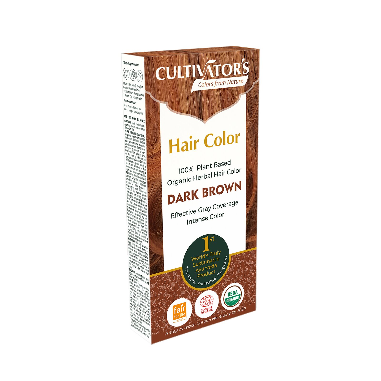 Cultivator's Organic Herbal Hair Color Hiusväri, Dark Brown 