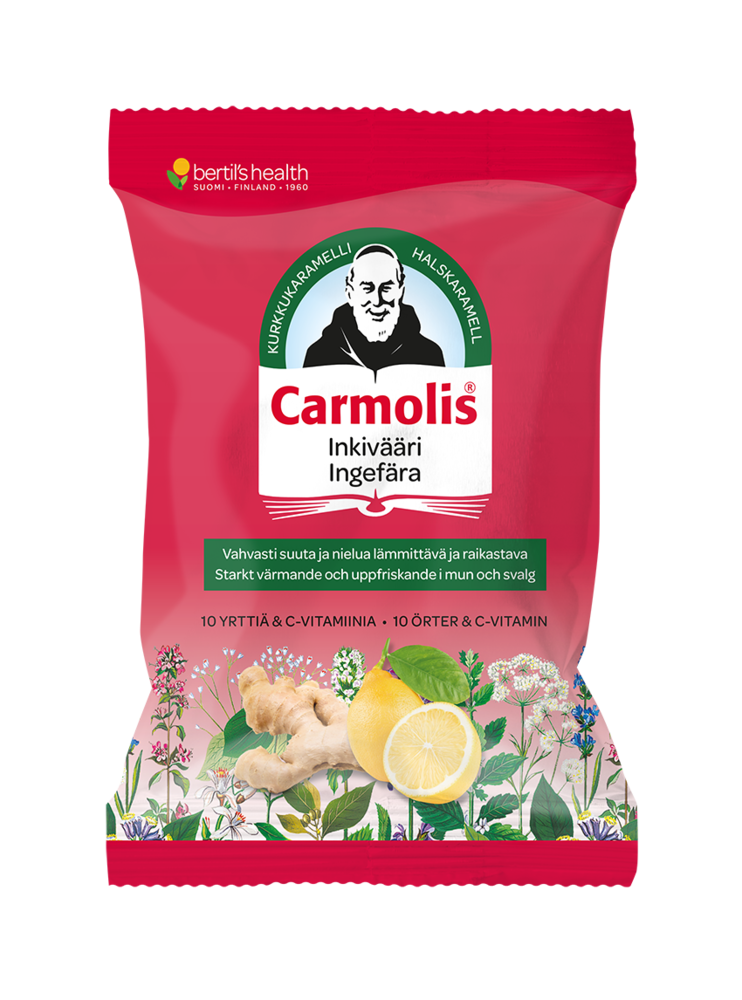 Carmolis Inkivääri Yrttikaramelli