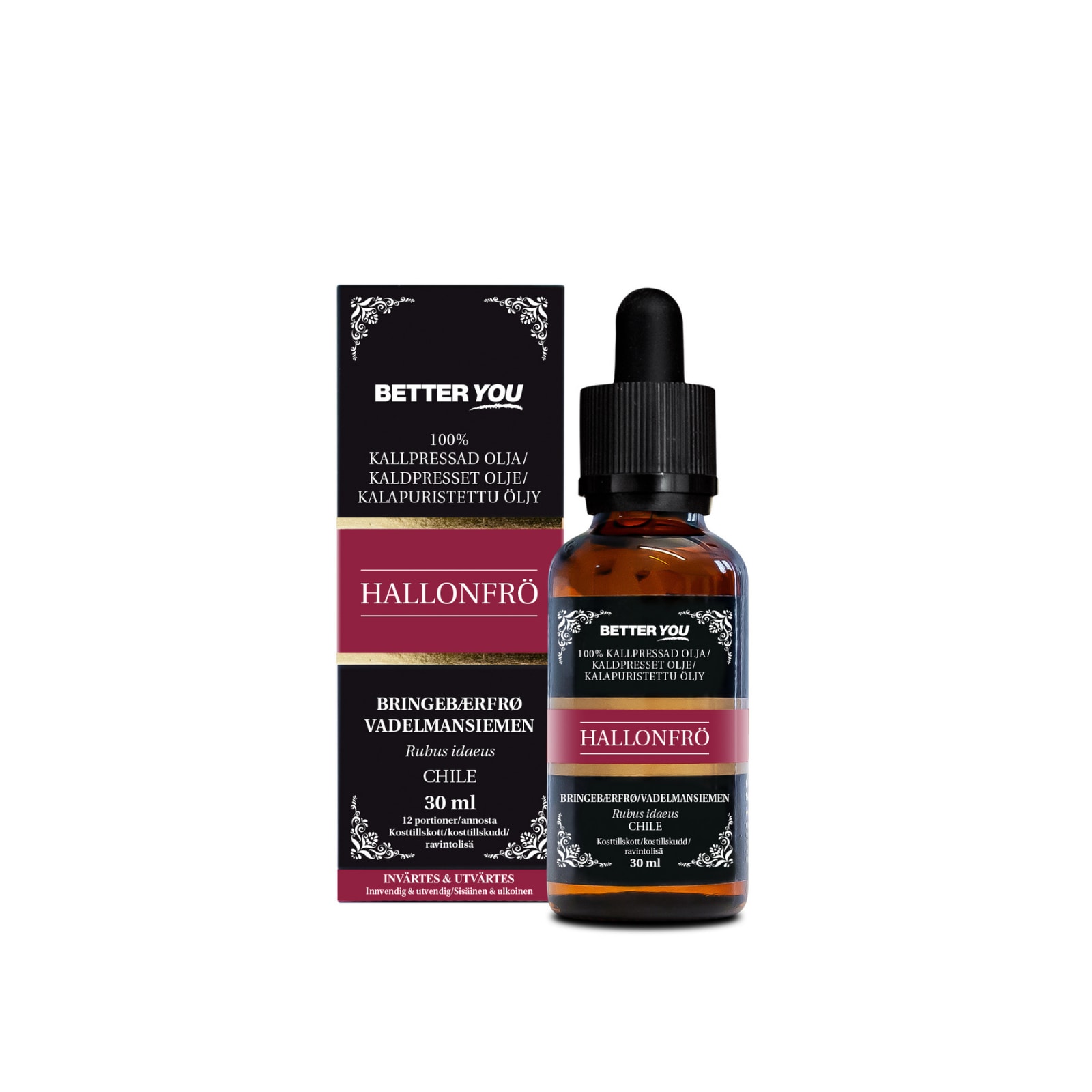 Better You Luomu kylmäpuristettu vadelman  siemenöljy - 30 ml