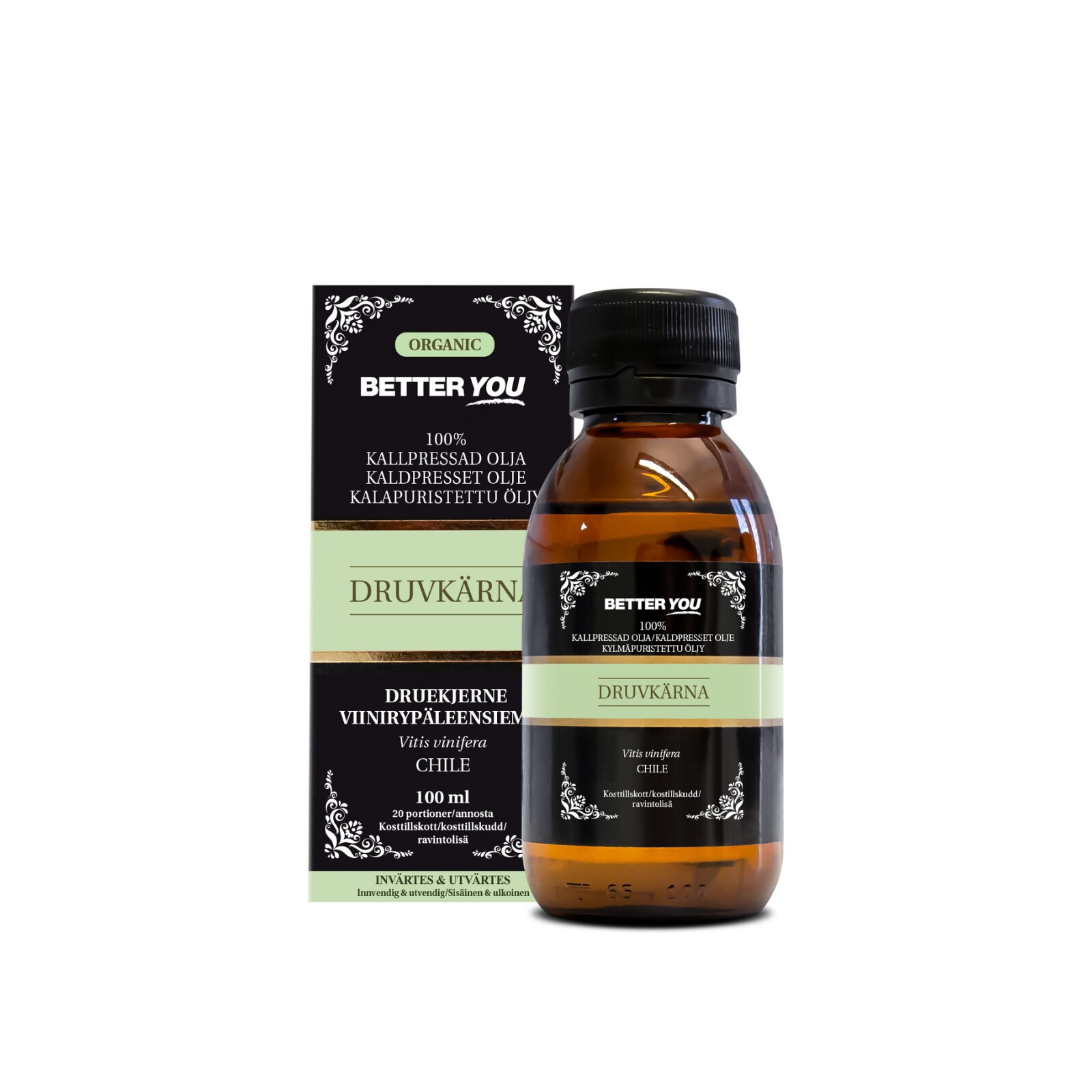 Better You Luomu kylmäpuristettu viinirypäleensiemenöljyä