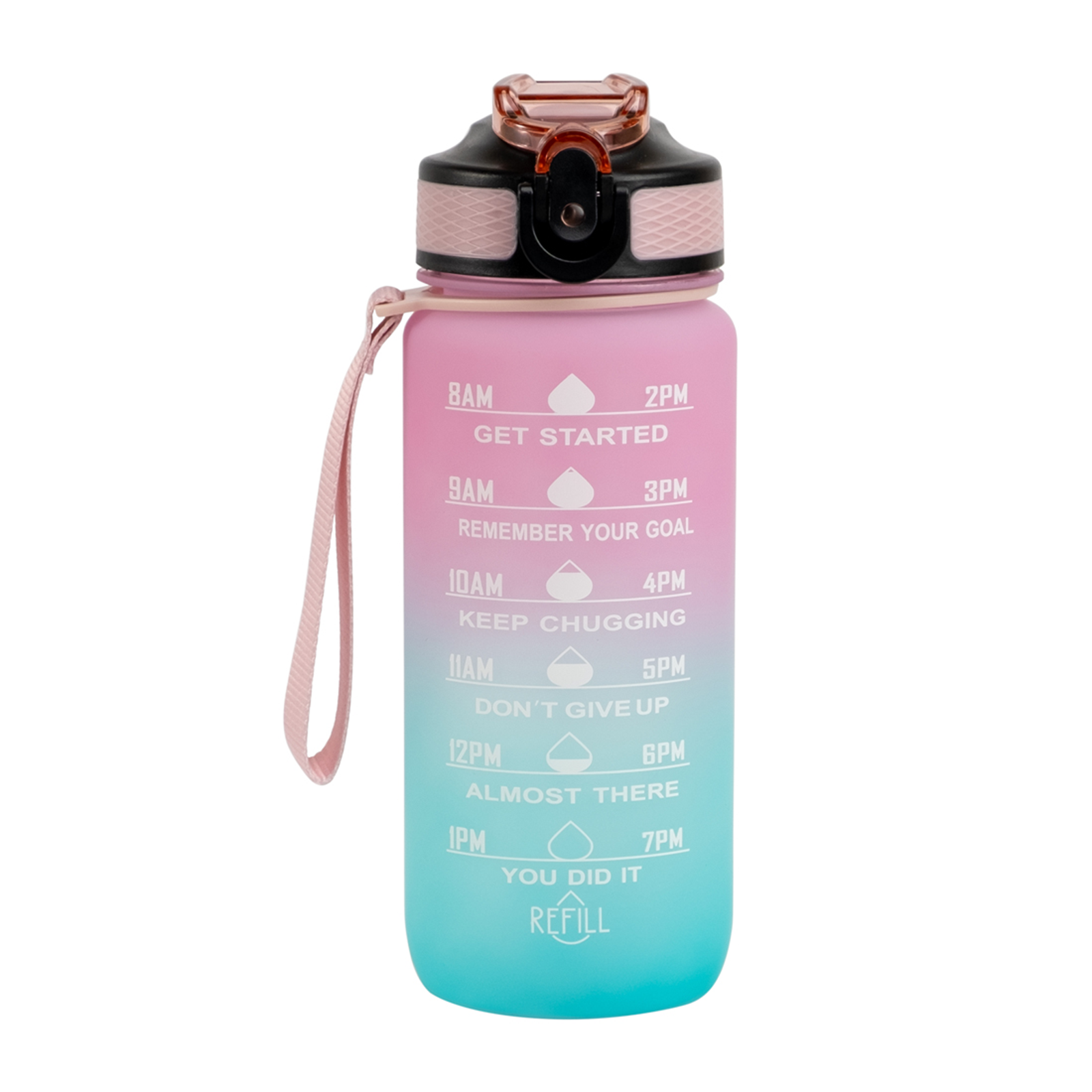 Motivaatiopullo vaaleanpunainen 600 ml 