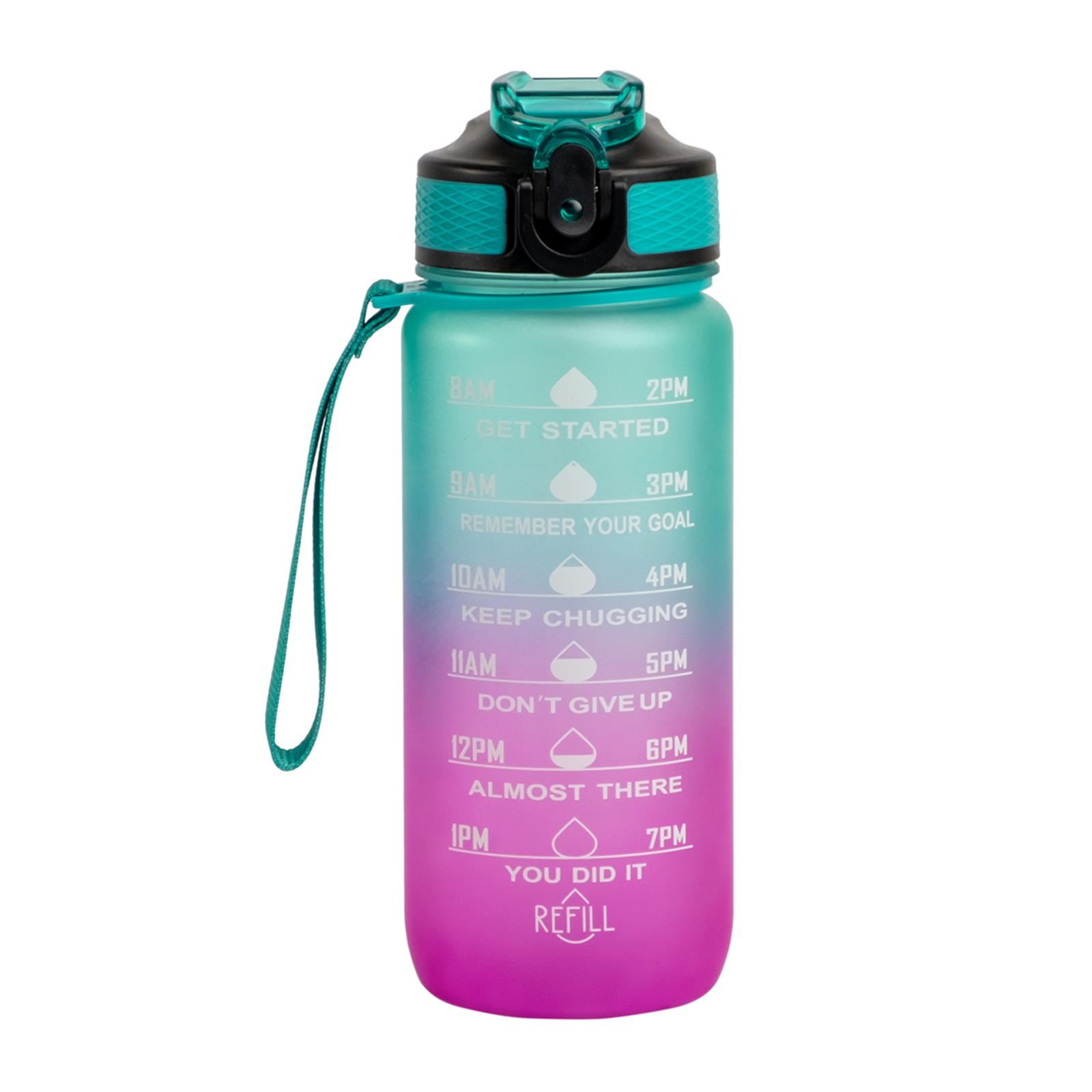 Motivaatiopullo violetti/turkoosi 600 ml 