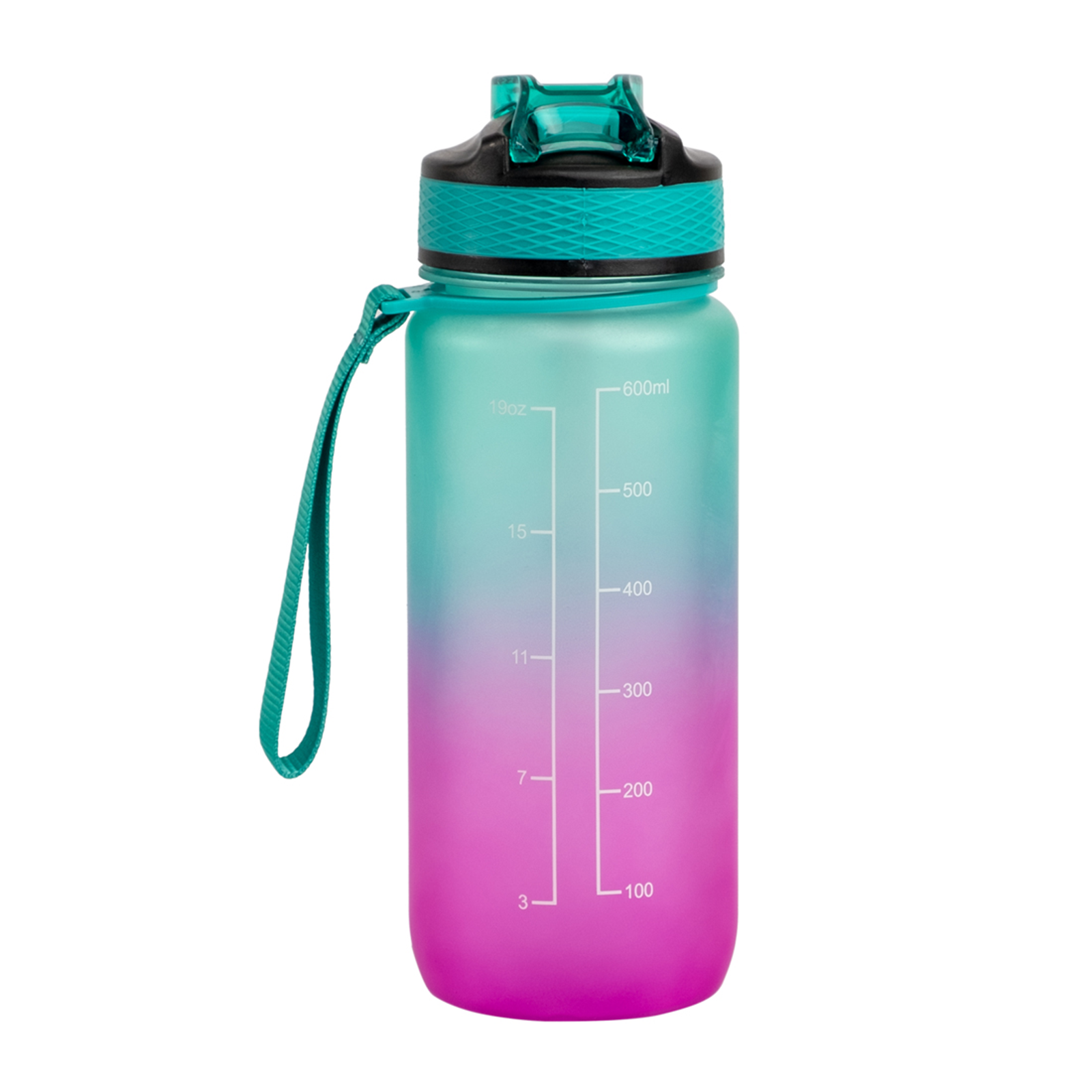 Motivaatiopullo violetti/turkoosi 600 ml 