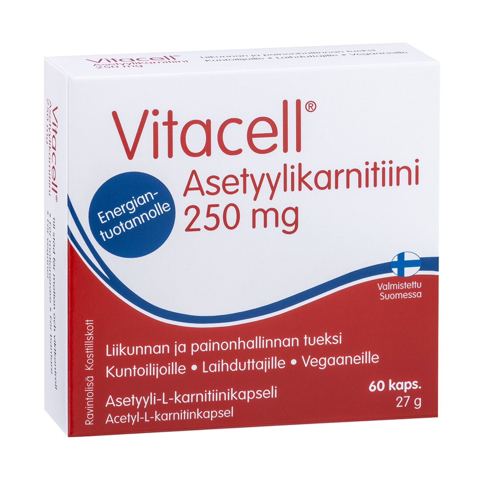 Vitacell Asetyylikarnitiini 250mg 60 kap