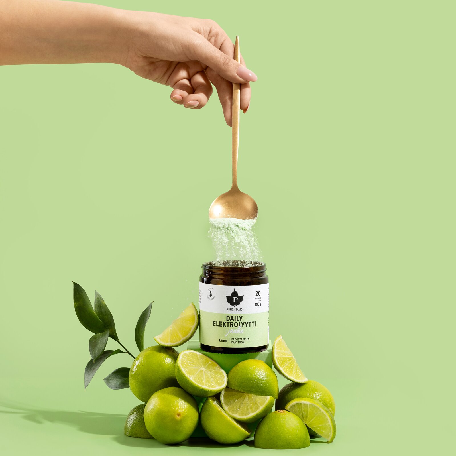 Puhdistamo Daily Elektrolyyttijauhe - Lime 100 g