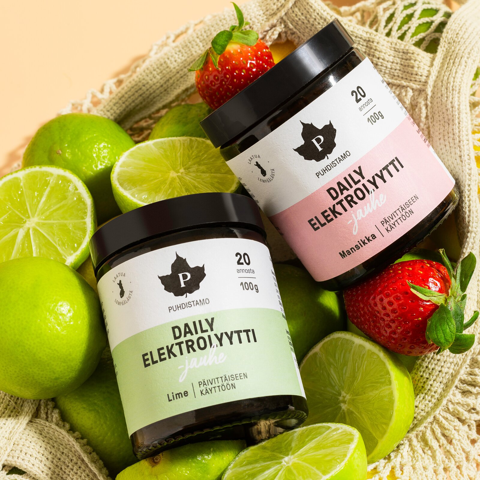 Puhdistamo Daily Elektrolyyttijauhe - Lime 100 g