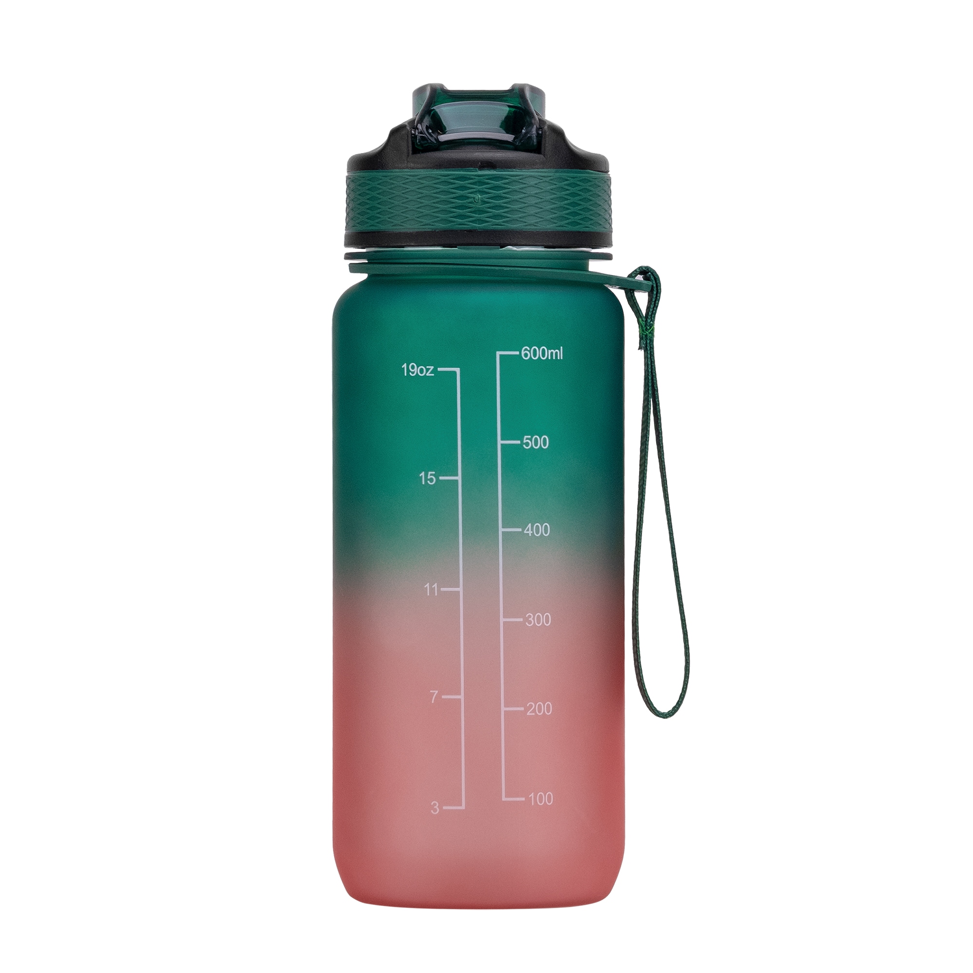 Motivaatiopullo Pinkki / tummanvihreä 600 ml