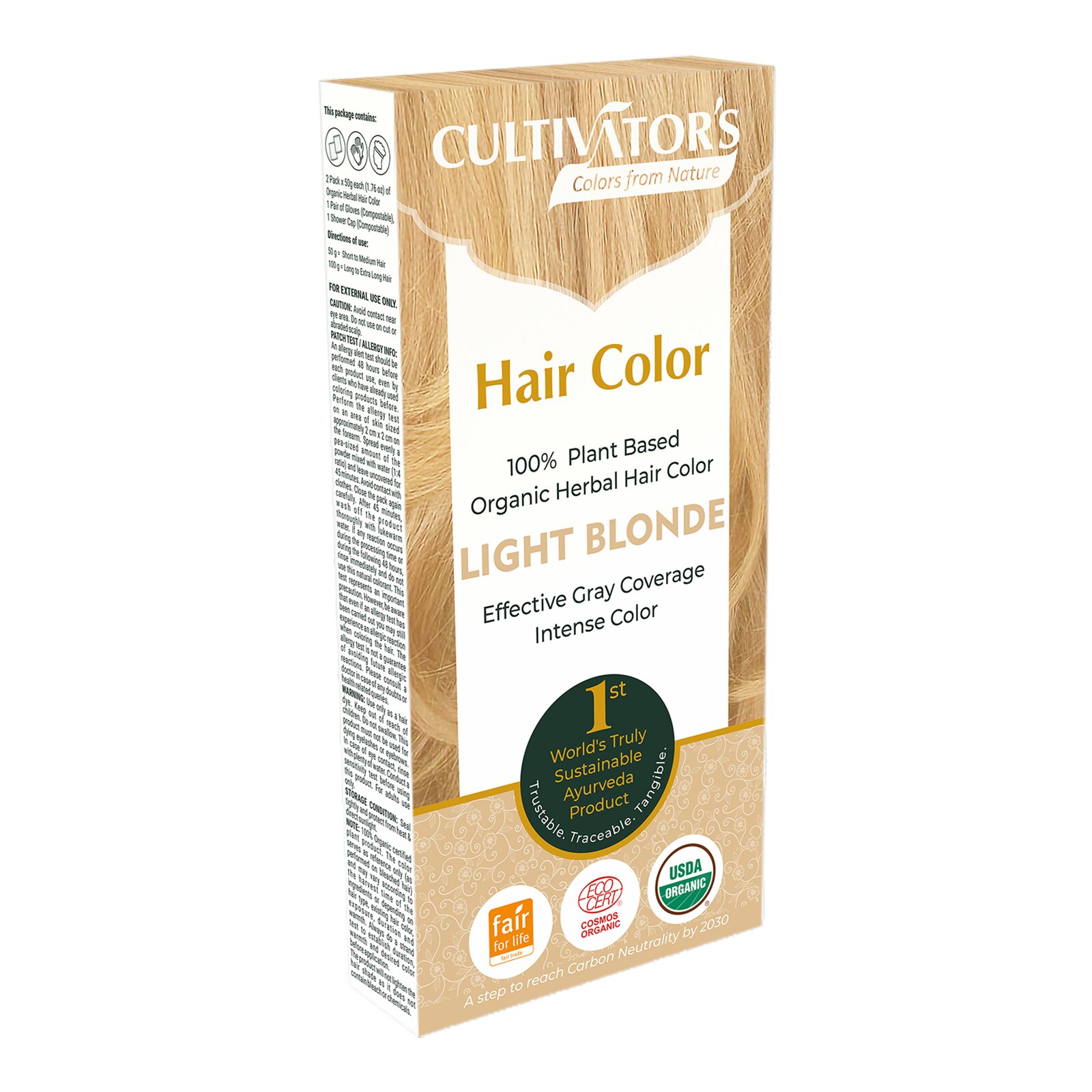 Cultivator's Plant Based Organic Herbal Hair Color Light Blo