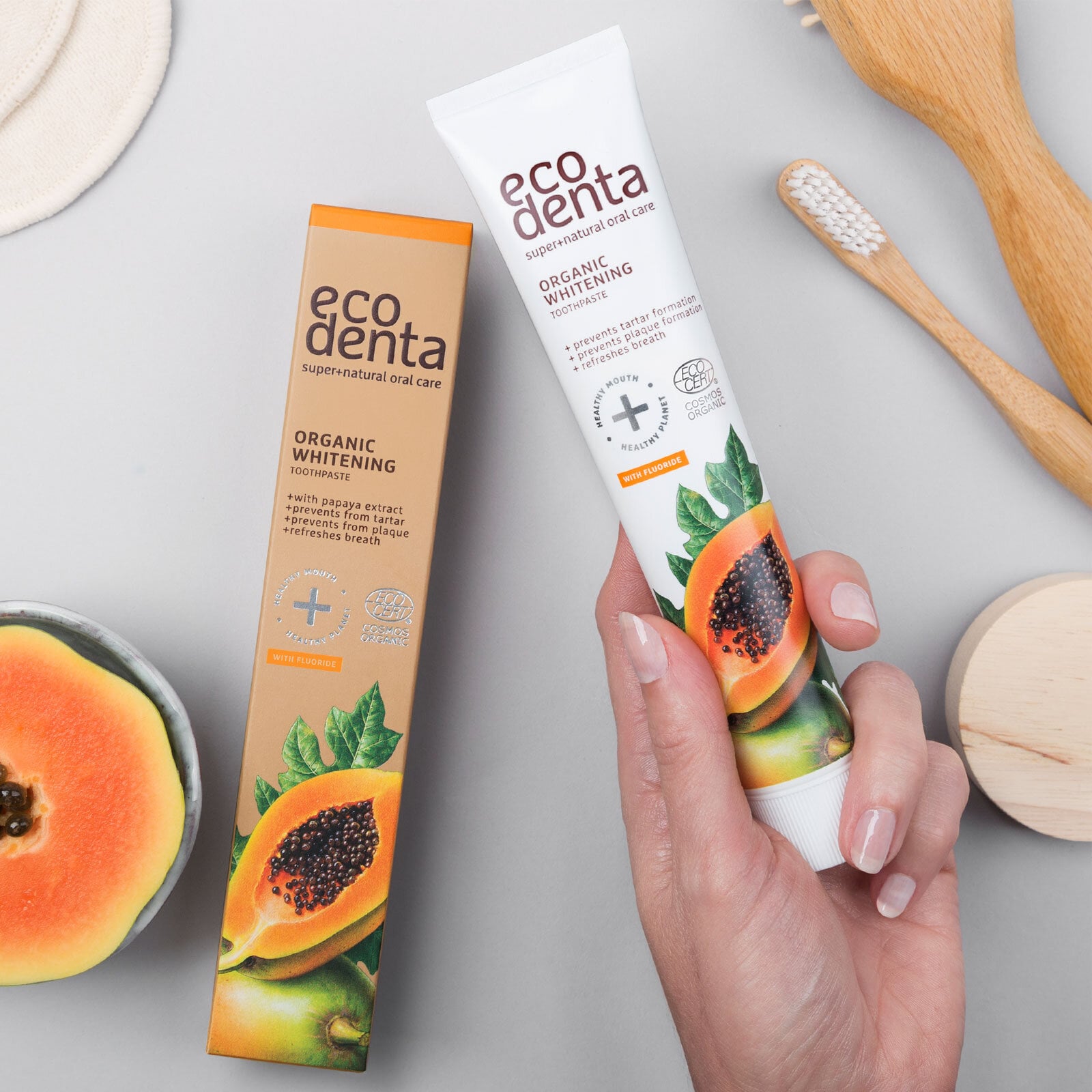 Ecodenta Organic Valkaiseva hammastahna papaija