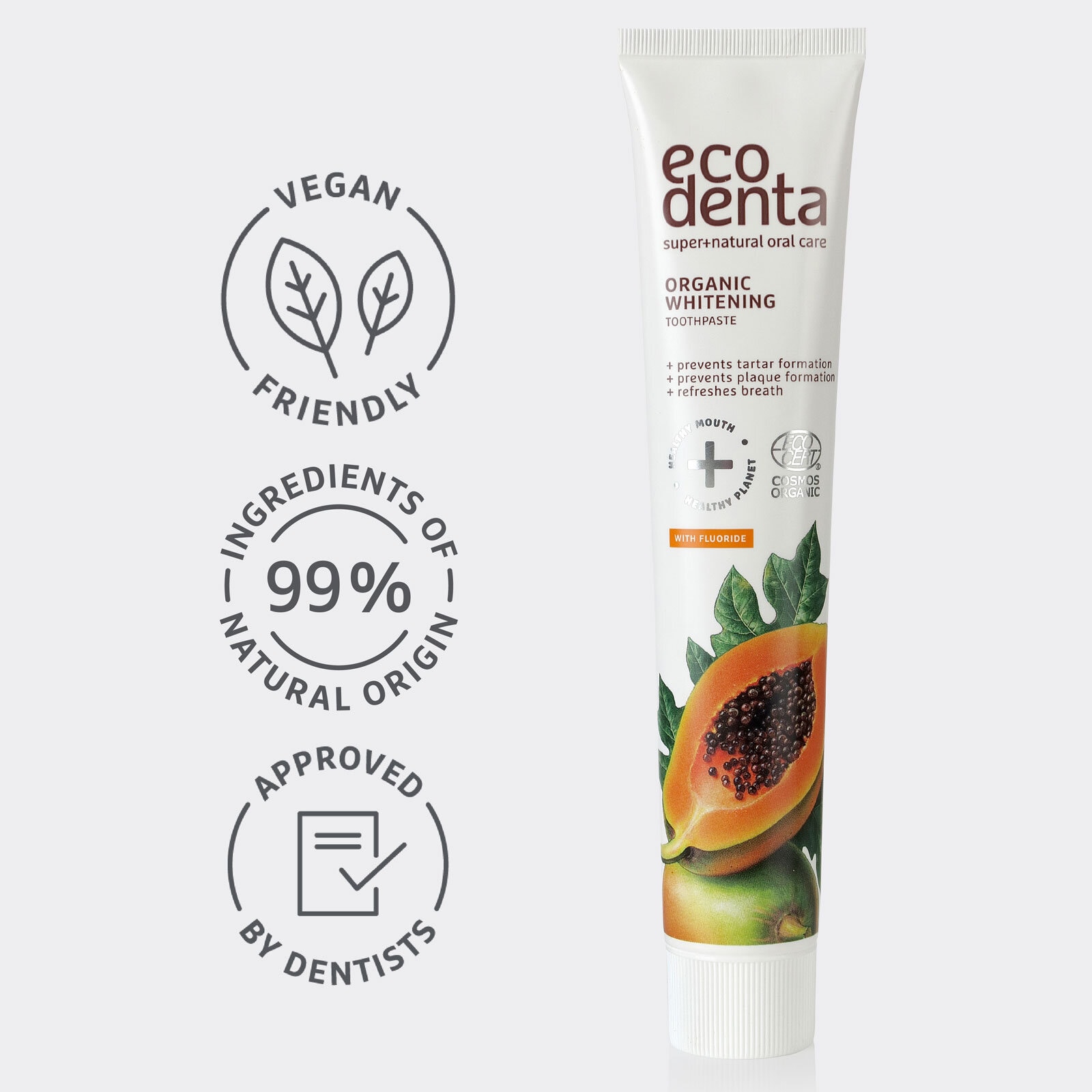 Ecodenta Organic Valkaiseva hammastahna papaija