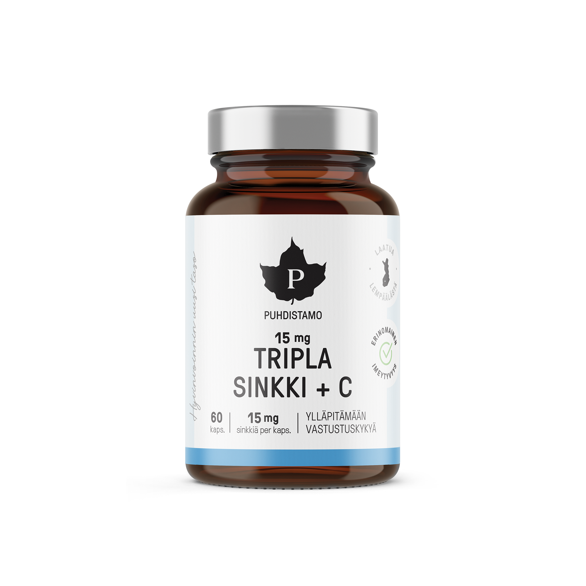 Puhdistamo Tripla Sinkki + C 15 mg, 60 kaps