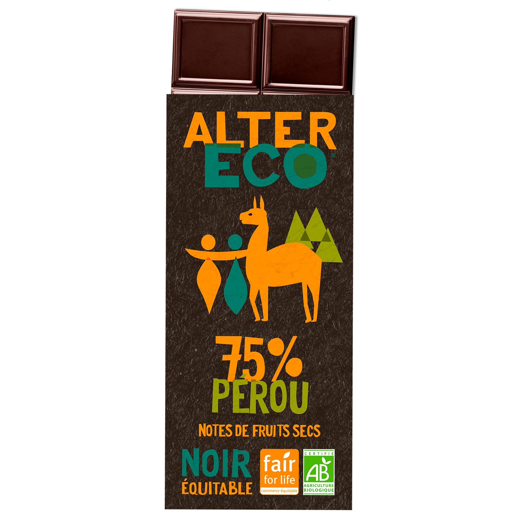 Alter Eco Tummasuklaa 75% 100g