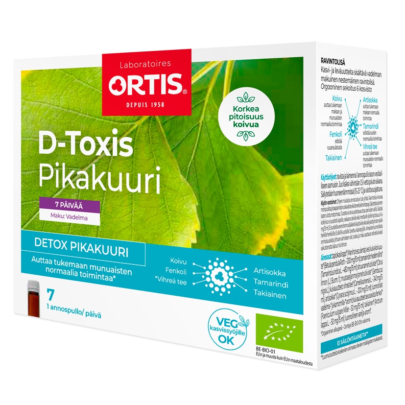 D-Toxis Detox Pikakuuri Vadelma, luomu