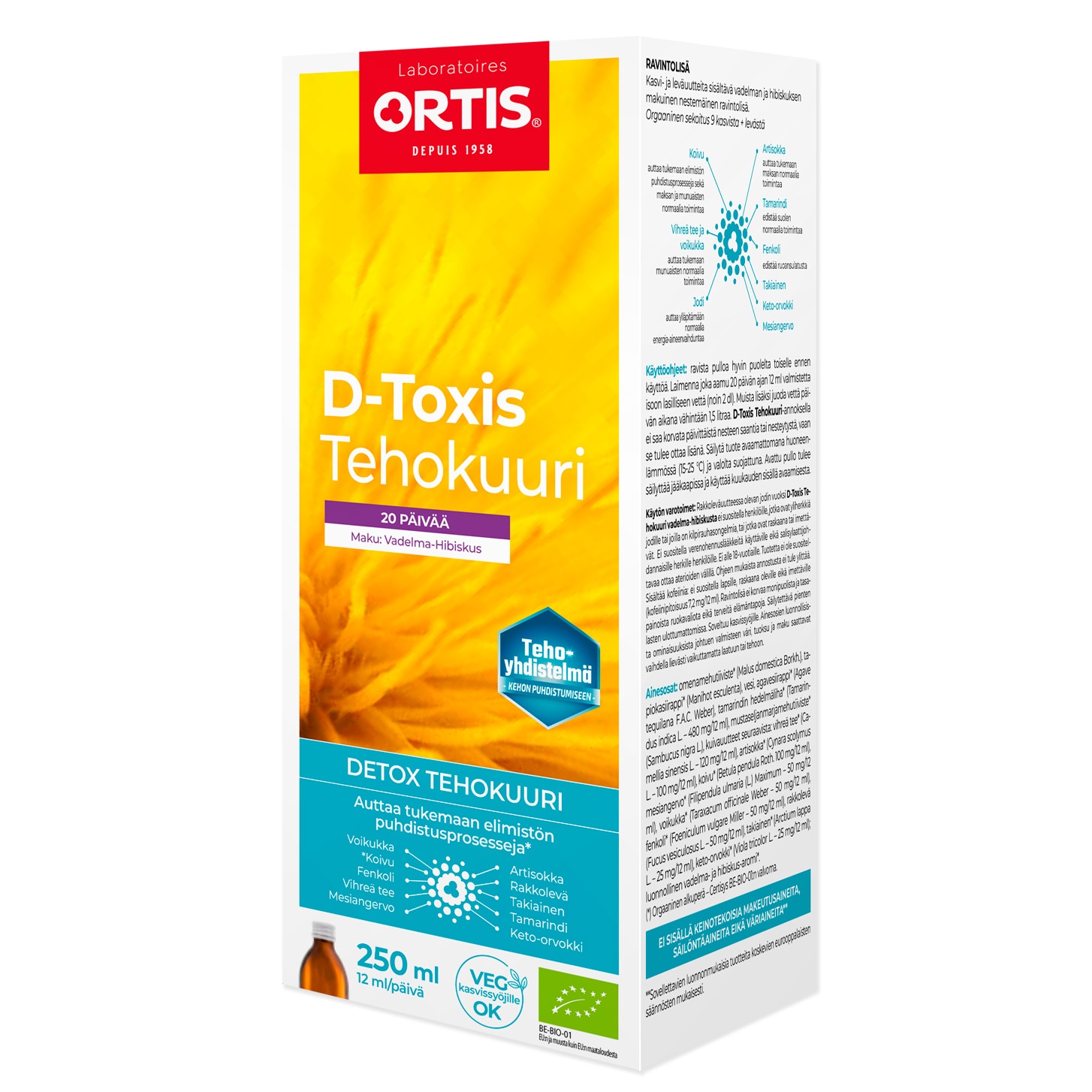 D-Toxis Detox Tehokuuri Vadelma, luomu