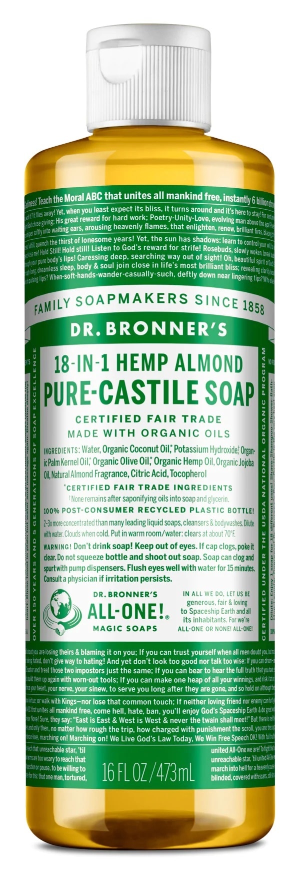 Dr Bronner's Almond Soap nestesaippua